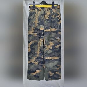The North Face Freedom Insulated Snow Pants Size Large Boys Khaki Camo Print